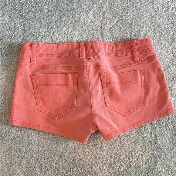 Juniors Salmon Pink Jean Short - Picture 2 of 2